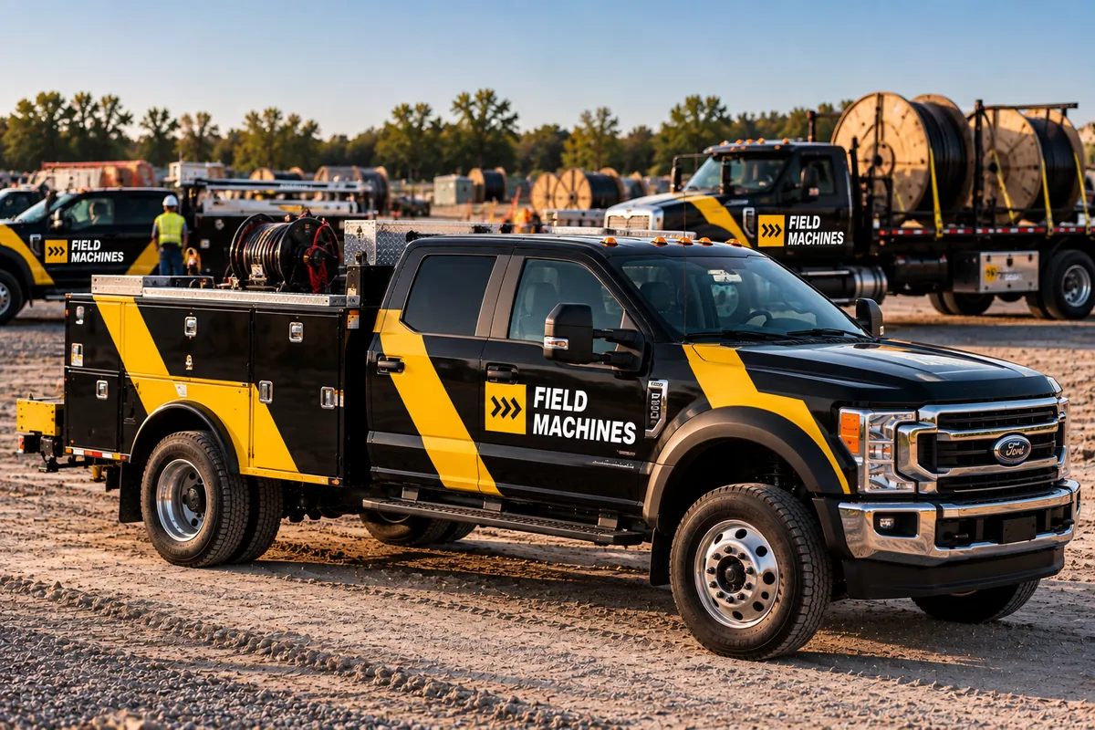 Field Machines crew cab pickup with service body